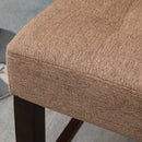 HOMCOM Modern Fabric Bar Stools Set of 2 Bar Chairs with Back Wood Legs Brown
