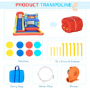 Outsunny 4 in 1 Kids Bouncy Castle W/ Slide Pool Trampoline Climbing Wall Blower