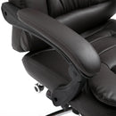 HOMCOM PU Leather Executive Office Chair with Retractable Footrest, Brown