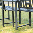Outsunny Tete-a-tete Chair 2-Seater Steel Bench w/ Coffee Table Backyard Porch