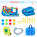 Outsunny Kids Inflatable Bouncy Castle 6 in 1 Water Slide Water Gun Air Blower