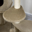 PawHut Cat Tree for Indoor Cats Tower w/ Ramp, Bed, Cat House, Toy Ball - Brown