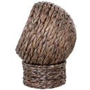 PawHut Elevated Kitten Hooded Rattan Cat House Basket Cushion, 42x33x52cm Grey