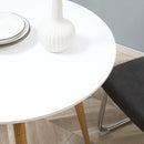 HOMCOM Round Dining Table with Matte Top Metal legs, Kitchen Table for 2 People
