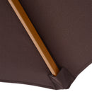 Outsunny 3m Fir Wooden Garden Parasol Sun Shade Outdoor Umbrella Canopy Coffee
