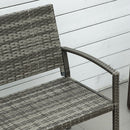 Outsunny Patio Rattan 2 Seater Garden Bench Love Seater Garden Armchair Grey
