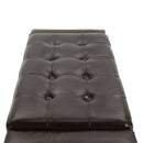 HOMCOM 40x90cm PU Leather Storage Ottoman Bench Wood Frame w/ Tufting Feet Brown