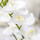 HOMCOM Artificial fake faux Flowers Potted White Orchid Plant Home Décor