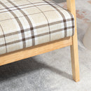 HOMCOM 2 Seater Sofa with Rubber Wood Frame Linen Fabric Love Seat Small Couch