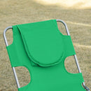 Outsunny Beach Chaise Lounge Portable Adjustable Backrest with Face Cavity Green