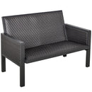 Outsunny 4 PCs Aluminum Rattan Outdoor Sofa Set Conservatory Furniture Tea Table