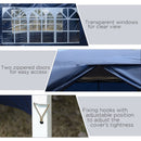 Outsunny 3mx3m Pop Up Gazebo Party Tent Canopy Marquee with Storage Bag Blue