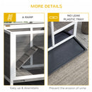PawHut Wood Rabbit Hutch Bunny Cage Pet House Indoor W/ Tray Ramp, Grey