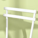 HOMCOM Bar Table and Stools W/ Steel Frame and Footrest for Bar Kitchen, White