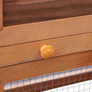 PawHut Wood Rabbit Hutch Pet House Water-Resistant w/Ramp Solid Outdoor Pet Cage