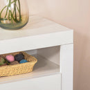 HOMCOM Modern High Gloss RGB LED Cabinet Cupboard Sideboard Console White