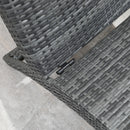 Outsunny Garden Rattan Sun Lounger Foldable Patio Recliner Chaise Chair Grey