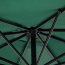 Outsunny 3m Garden Banana Parasol Cantilever Umbrella w/Crank& Base, Dark Green