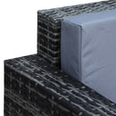 Outsunny Rattan Wicker 3-seater Sofa Chair Patio Furniture w/ Cushions Black