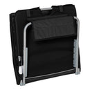 Outsunny 2 Pieces Outdoor Beach Mat Steel Reclining Chair Set w/ Pillow Black