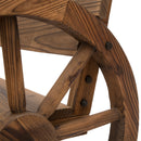 Outsunny Rustic Wood Design Home Garden Wagon Wheel Bench Décor Outdoor Loveseat