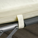 Outsunny Set of 2 Lounger Cushions Deep Seat Patio Cushions with Ties White