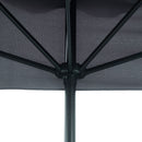 Outsunny 2.3m Half Round Parasol Garden Sun Umbrella Metal w/ Crank Grey