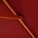 Outsunny Wooden Patio Umbrella Market Parasol Outdoor Sunshade 6 Ribs Wine Red