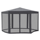 Outsunny Garden Hexagonal Gazebo Patio Outdoor Canopy Patio Party Tent Grey