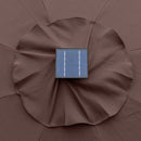 Outsunny 2.7m Garden Parasol Summer Shelter w/ LED Solar Light Crank Tilt Coffee
