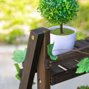 Outsunny 3-Tier Wooden  Shelf Foldable Flower Pots Holder Stand Indoor Outdoor
