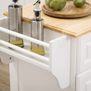 HOMCOM Kitchen Island with Adjustable Shelf Storage Drawers and Cabinets White