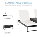 Outsunny 3 Pack Rattan Wicker Adjustable Lounge Chair w/ Cushions Set, Black