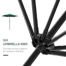 Outsunny Patio Umbrella Parasol Sun Shade Garden Aluminium Green 2.7M