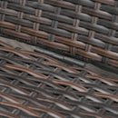 Outsunny Set of 2 Garden Rattan Wicker Sun Lounger Adjustable Relaxer Brown