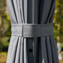 Outsunny 3m Solar LED Cantilever Parasol Adjustable Garden Umbrella Light Grey