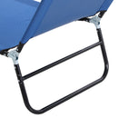 Outsunny Folding Lounge Chair Outdoor Chaise Lounge for Bench Patio Blue