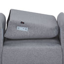 HOMCOM Upholstered Armchair, Nature Wood Frame Padded Living Room Chair, Grey