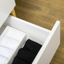 HOMCOM Chest of Drawers, 4 Drawer Unit Storage Cabinet, White and Natural