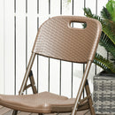 Outsuny HDPE Molding Design Resin Rattan Dining Set, Foldable Table & Chairs