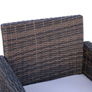 Outsunny 4pc Patio Garden Rattan Wicker Sofa 2-Seater Loveseat Chair Table Brown