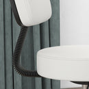 HOMCOM Adjustable Swivel Salon Chair Padded Seat Back 5 Wheels White