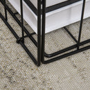 HOMCOM Side Table Set of 2, Modern Coffee End Bedside Storage Tables Black