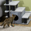 PawHut Dog Steps for Bed 4 Step Pet Stairs Cat House with Detachable Cover