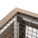 PawHut Wooden Indoor Rabbit Hutch Elevated Bunny Cage with Enclosed Run W/ Wheel