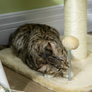 PawHut 51cm Cat Activity Centre w/ Top Bed, Toy Ball, Sisal Scratching Post