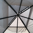 Outsunny 4 x 3.35(m) Steel Frame Patio Gazebo Canopy w/ 2 Tier Roof, Grey