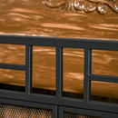 HOMCOM 3 Panel Folding Fire Screen with Double Door Fireplace Tool Accessary