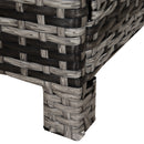 Outsunny Side Table Furniture Tempered Glass Garden Patio Wicker Mixed Grey