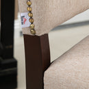 HOMCOM Modern Fabric Bar Stools Set of 2 Bar Chairs with Back Footrest Beige